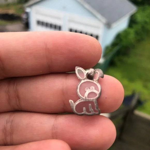 Silver Bunny/Dog? Charm Sterling Silver Charm/Pendant - Picture 12 of 13